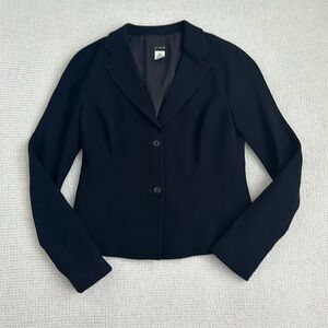 J Crew 100% Wool Black Blazer Size 10